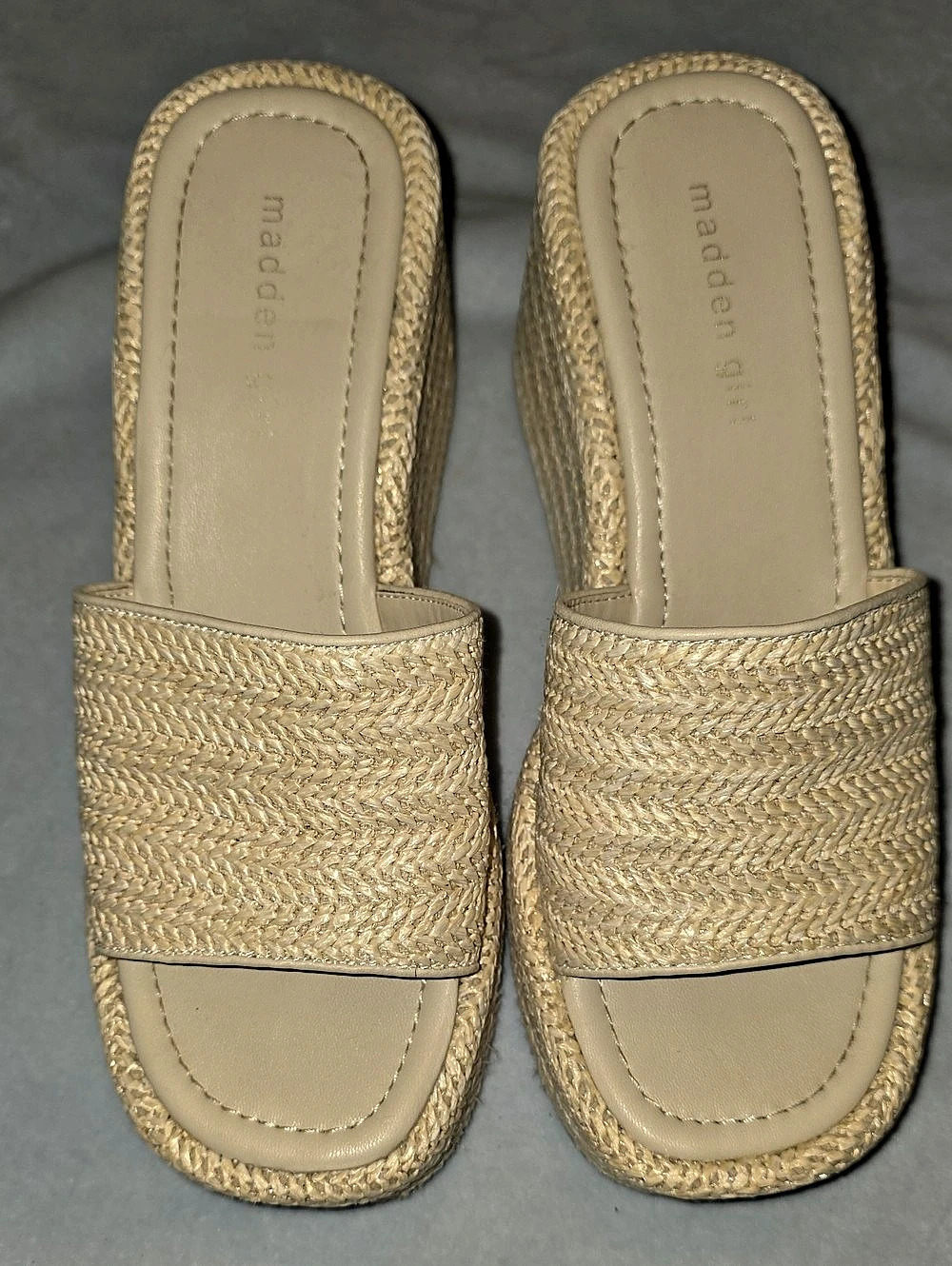 madden girl  Platform Wedge Sandal in Beige